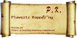 Plavsitz Koppány névjegykártya